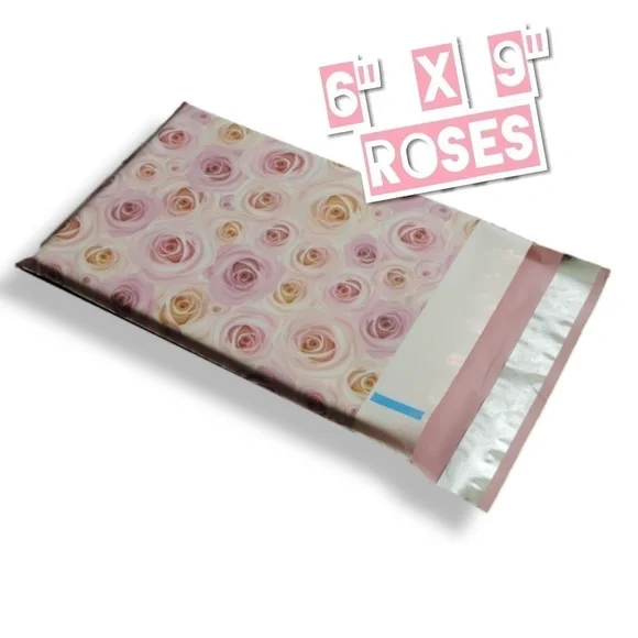 50 Poly Mailers 6x9 Roses - Picture 3 of 3